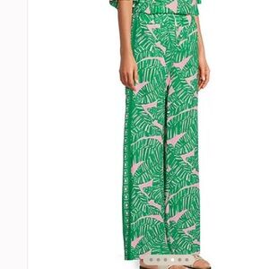 Lilly Pulitzer bal Harbour  leaf print palazzo  pants.